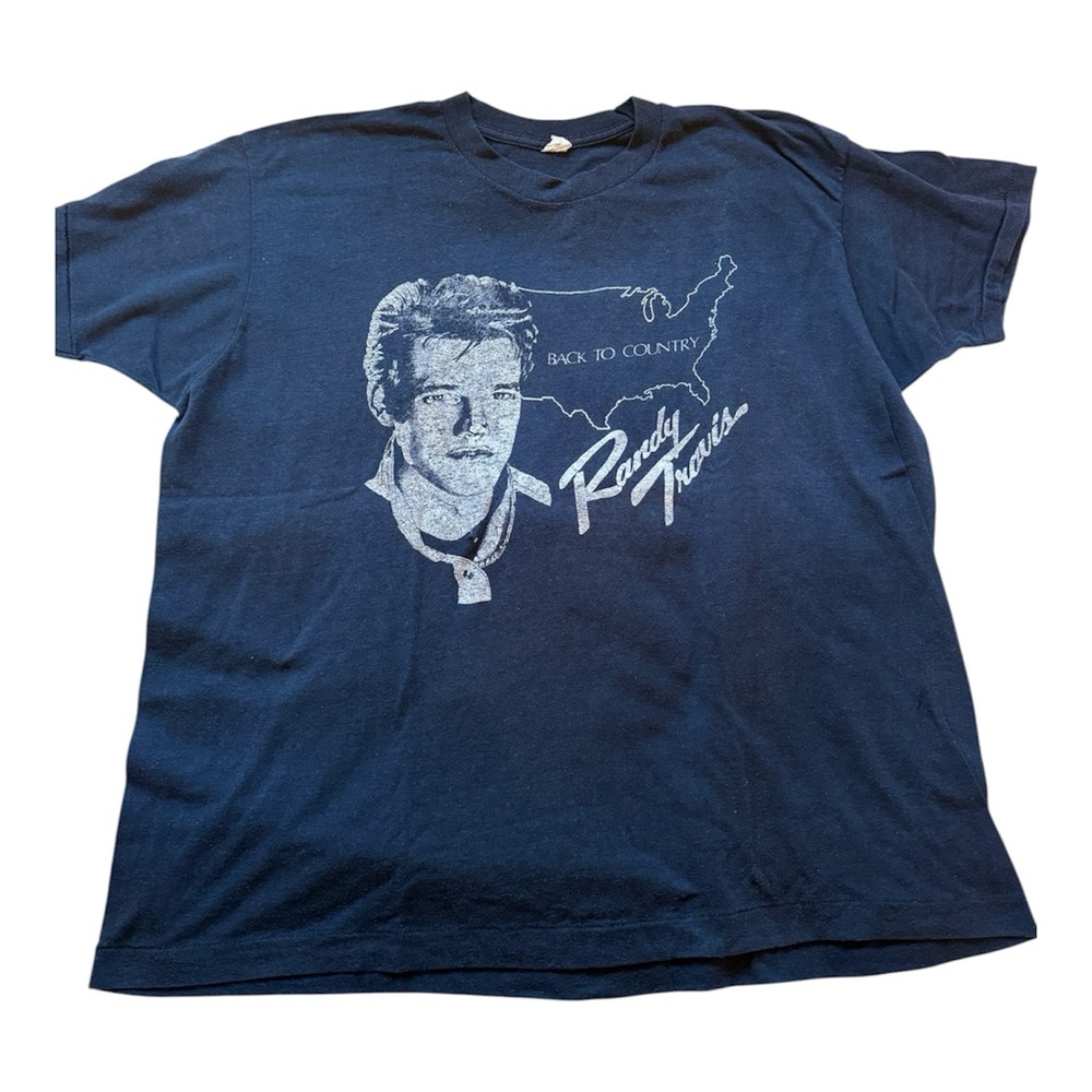 Vintage Randy Travis Country Black Graphic Tee - Size L